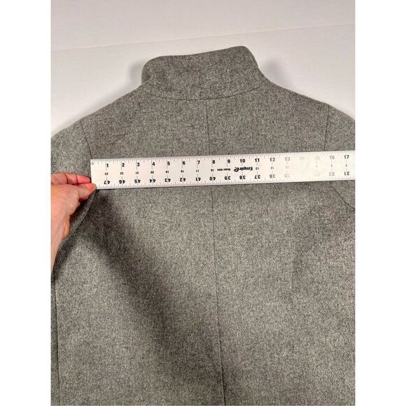 J. Crew Wool Blend Lined Stand Collar Full Zip Preppy City Coat Grey Size 14 EUC - Picture 9 of 10